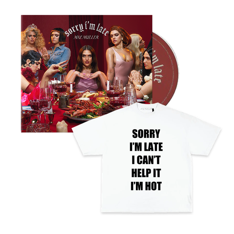 Sorry I'm Late I Can't Help It I'm Hot T-Shirt, Signed Art Card + CD Bundle
