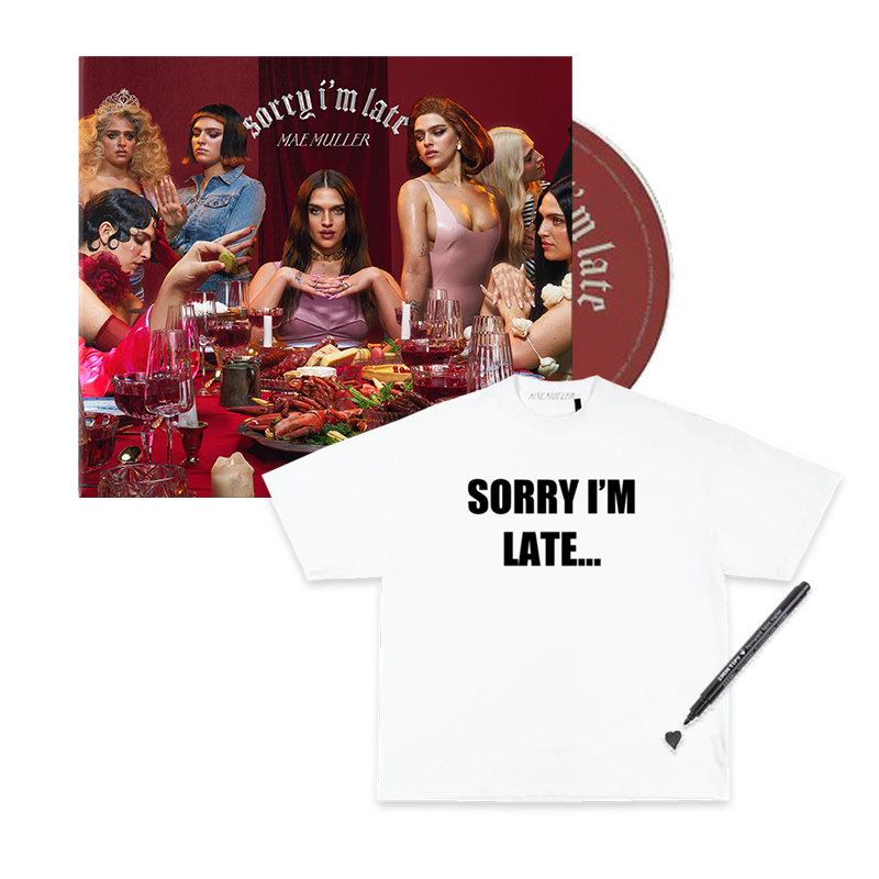 Sorry I'm Late... T-Shirt, Fabric Pen, Signed Art Card + CD Bundle